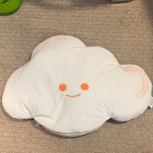 Cloud-Shaped Pillow/Pouch with Orange Accents